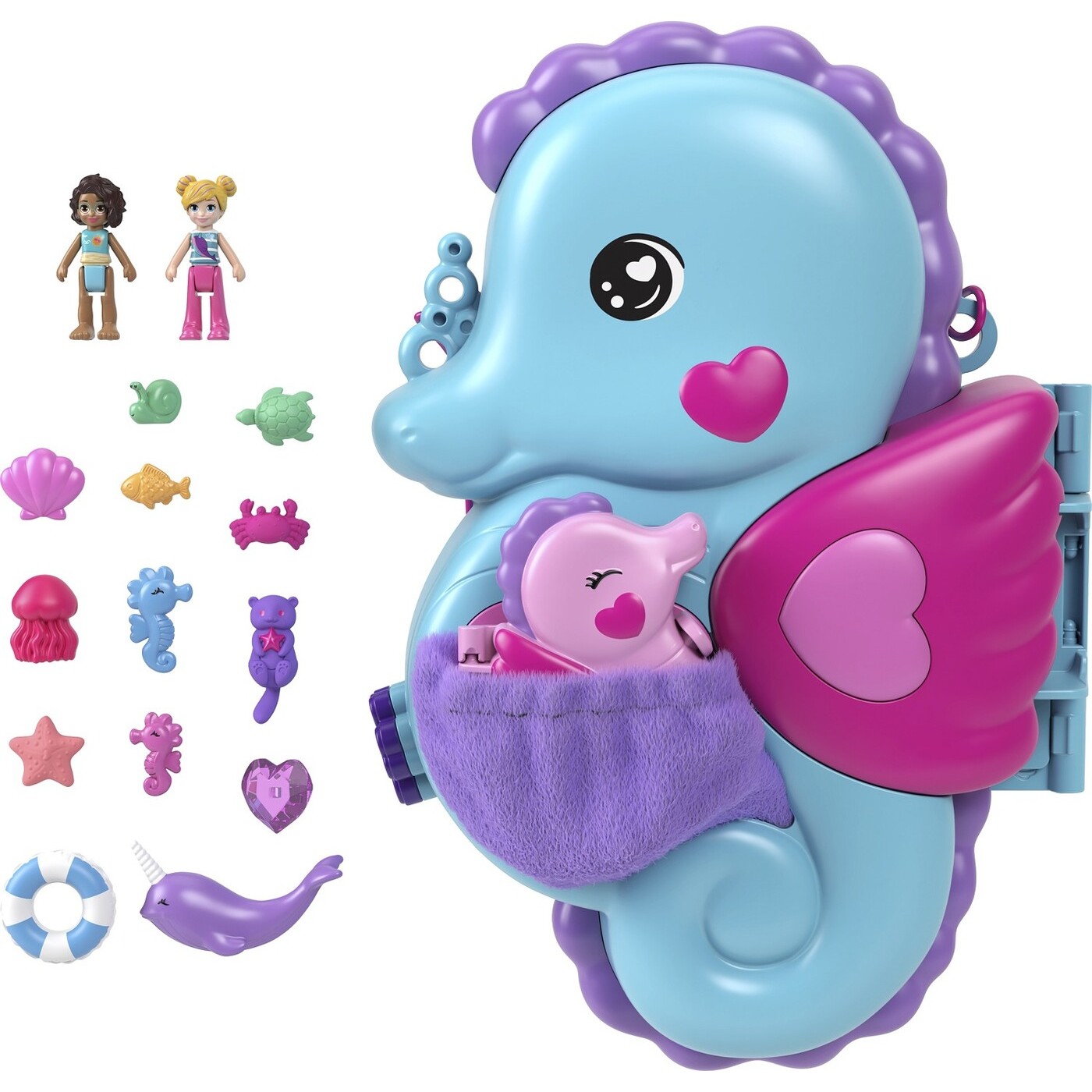 Mattel Polly Pocket Θήκη - Τσαντάκι Seahorse Daddy & Me (GKJ63/HWP03)