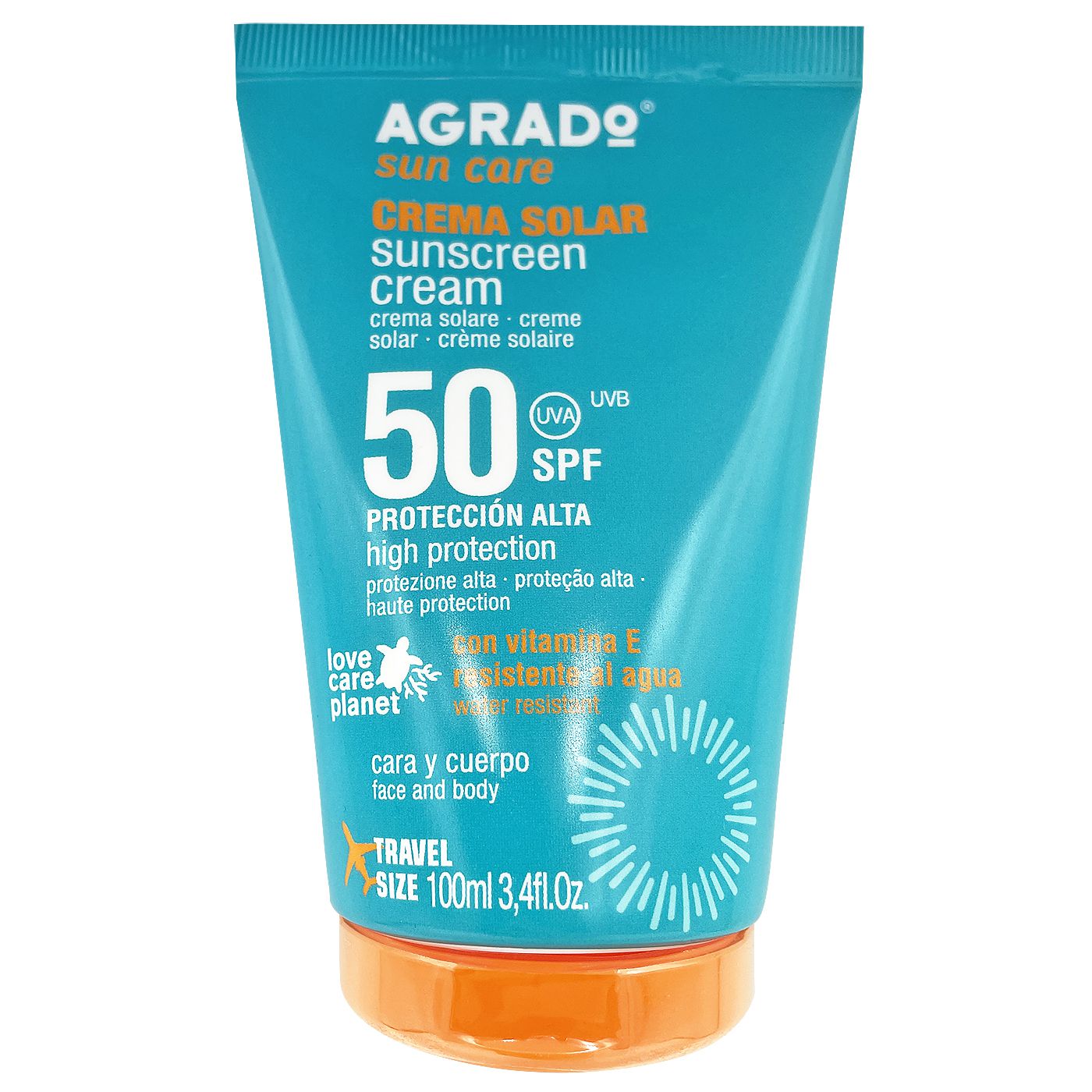 Αντηλιακή Κρέμα Προσώπου Αδιάβροχη Agrado Spf50 100ml