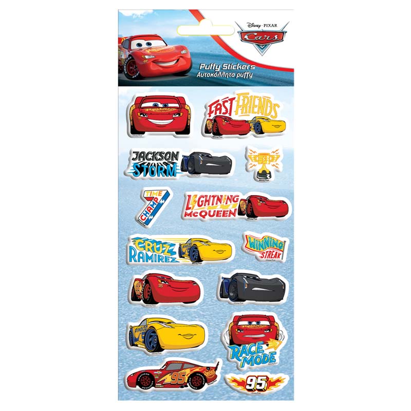 Αυτοκόλλητα Puffy Cars 10x22 εκ.