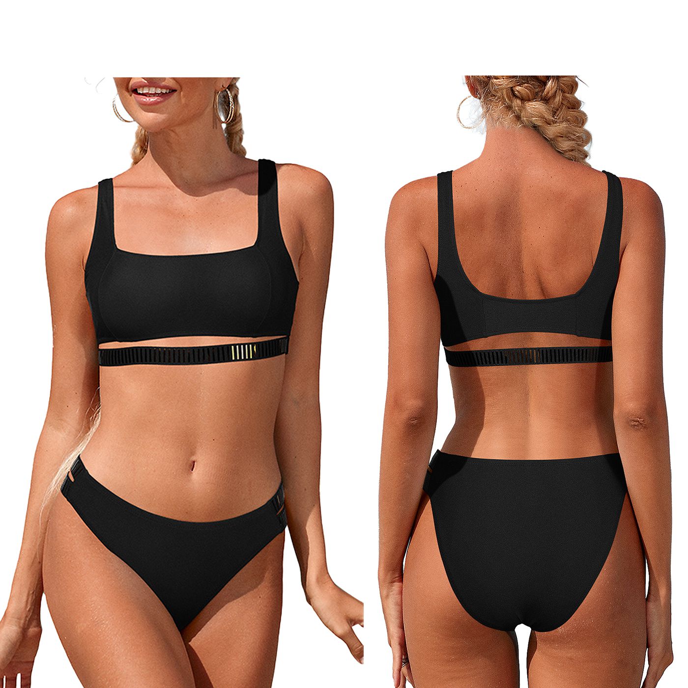 Μαγιό Μπικίνι Surf top & Κορδόνι Μαύρο Size XL