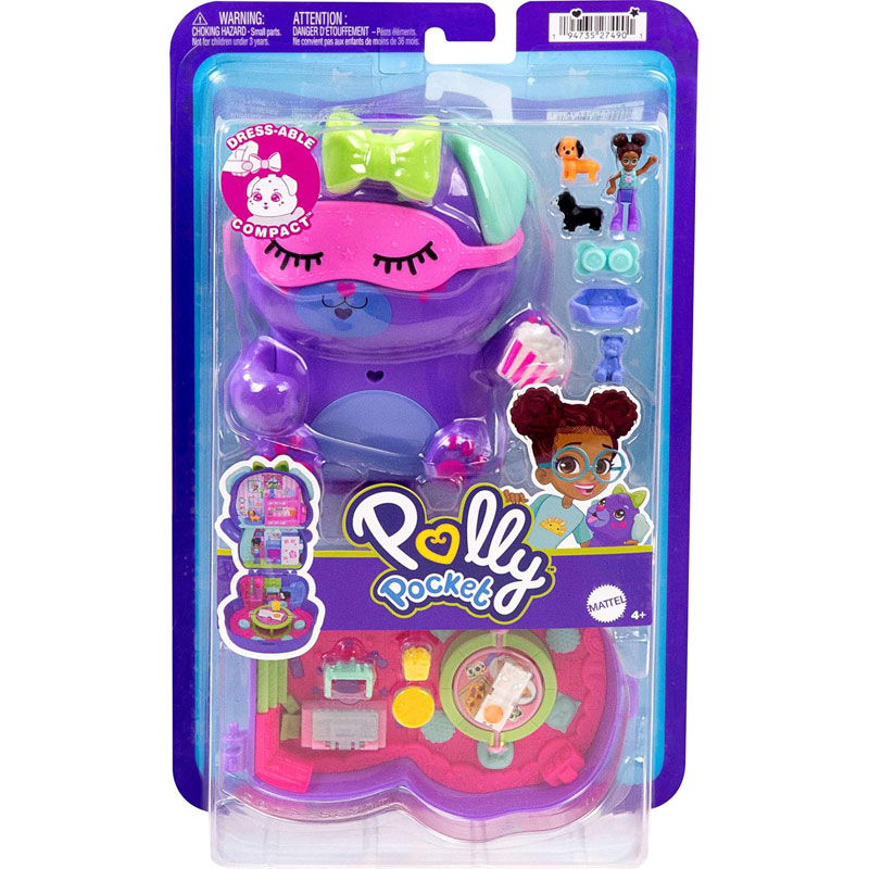 Mattel Polly Pocket and Adventures Compact Play Set Ο κόσμος της Polly Sleepover Puppy Compact (JFG56/JCR38)