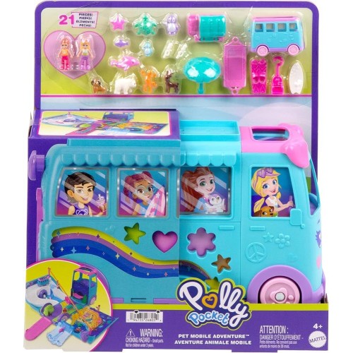 Mattel Polly Pocket Pet Mobile Adventure - Τροχόσπιτο με ζωάκια (JCC22)