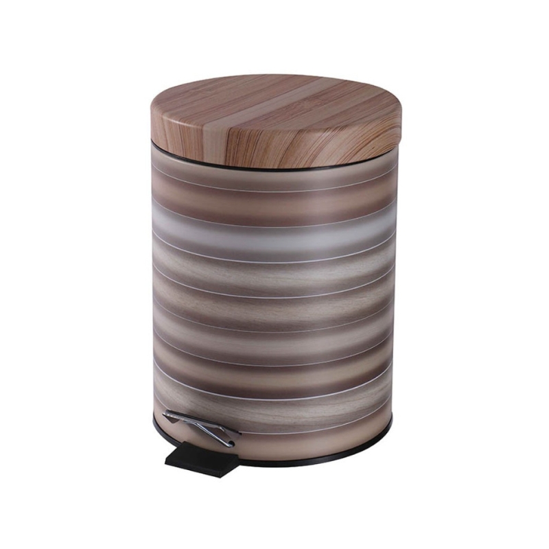 Πεντάλ 5lt Decor Μεταλλικό Με Εφέ Ξύλου Καπάκι