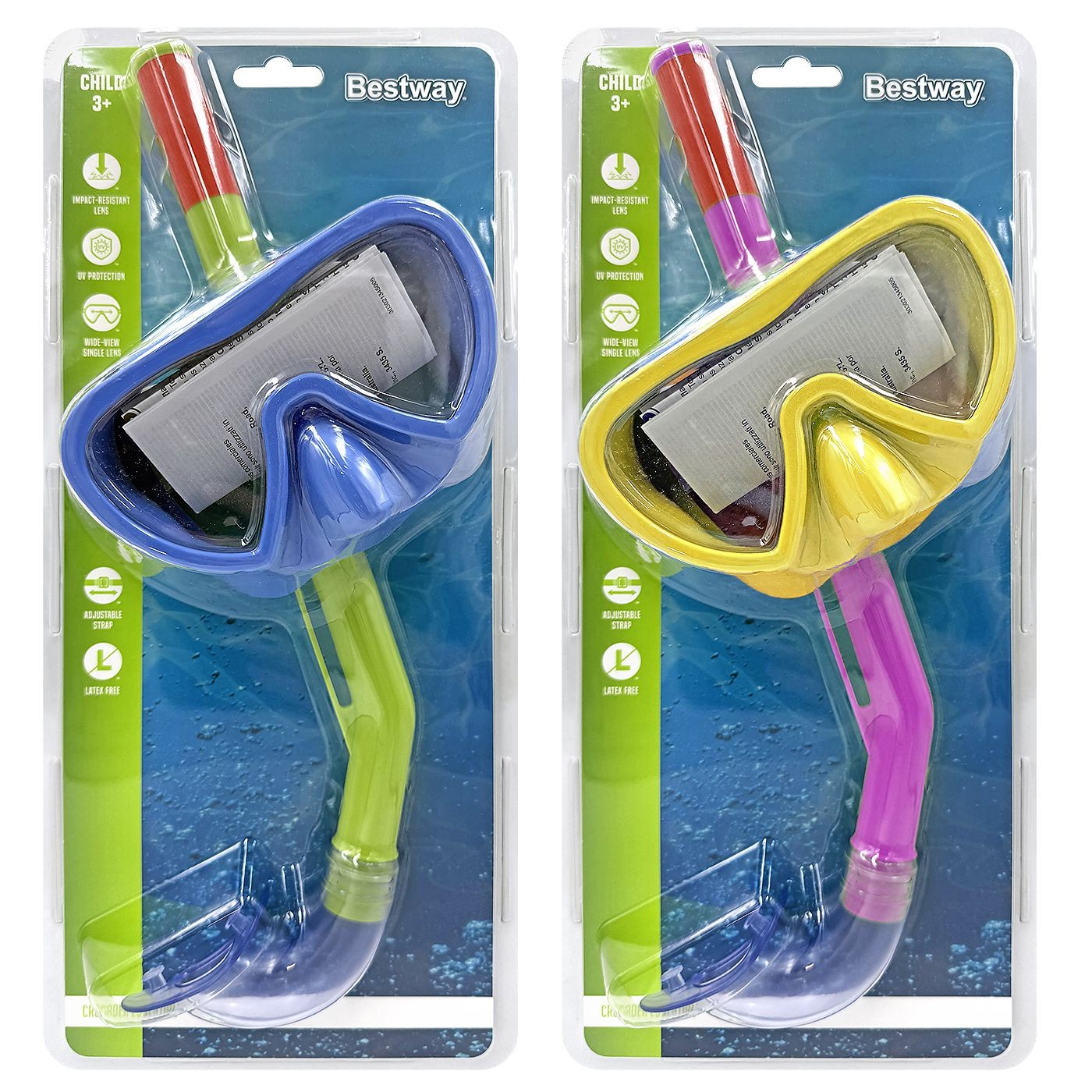 Bestway Σετ Μάσκα Αναπνευστήρας Παιδική 3+ Ετών 2 Σχέδια (24036)